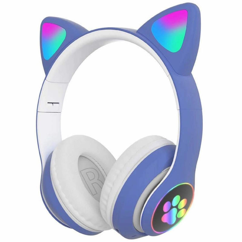 Дитячі бездротові навушники Bluetooth з LED котячими вушками котика Cat 28 - мініатюра 3