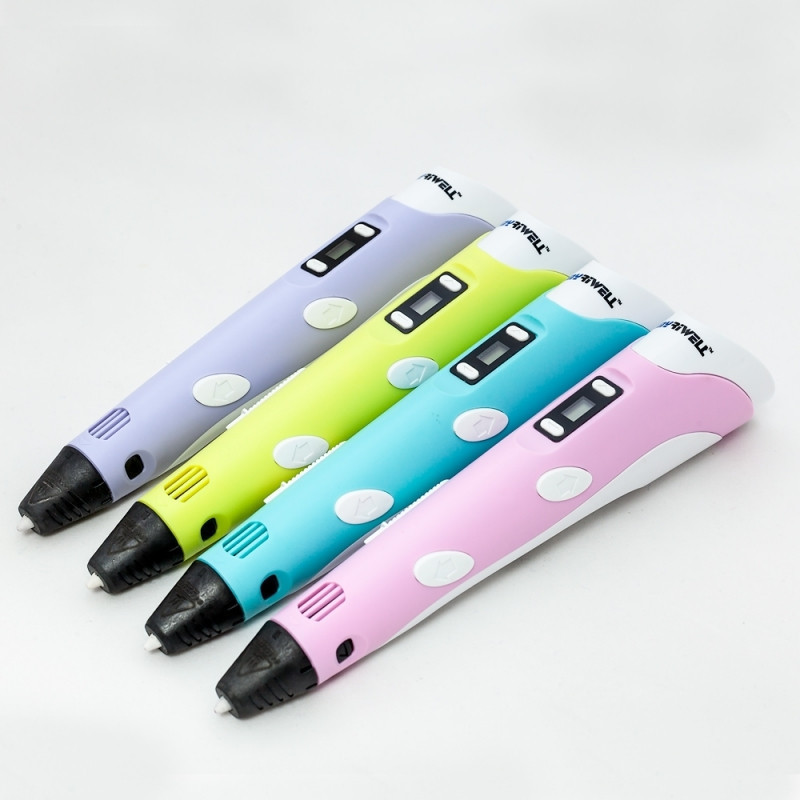 Дитяча 3D Ручка для малювання та створення об'ємних моделей 3DPen-3 з дисплеєм + трафарети + 10 м пластику + підставка у наборі - мініатюра 2