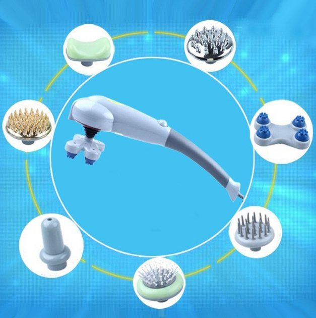 Ручний вібраційний масажер універсальний для тіла Maxtop Magic Massager 8 в 1 Вібромасажер з інфрачервоним випромінюванням і насадками - мініатюра 9