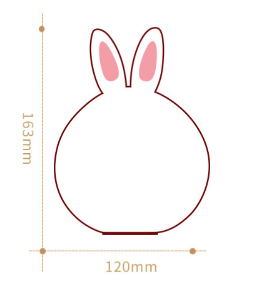 Дитячий світильник – нічник Зайчик LED Rabbit Soft Touch силіконовий із вбудованим акумулятором ∙ 7 режимів свічіння - мініатюра 4