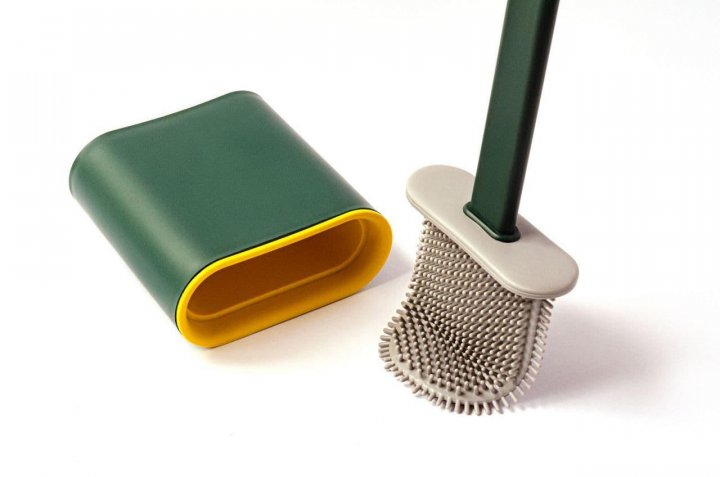 Туалетний йорж для унітазу з гнучкою силіконовою щіткою - мініатюра 4