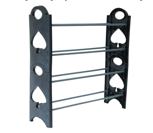 Полиця для взуття органайзер Amazing Stackable Shoe Rack ∙ Стійка - етажерка взуттєва на 4 полиці - мініатюра 2
