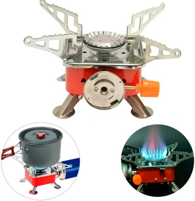 Туристичний газовий таганок з п'єзопідпалом ∙ Похідна складна переносна міні плитка Kovab K202 - мініатюра 6