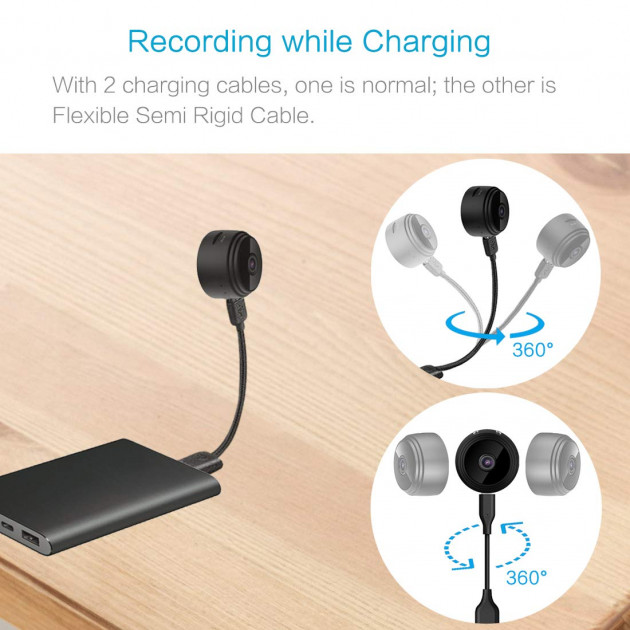 Бездротова Wi-Fi міні камера A9 для прихованого відеоспостереження 1080P FullHD 1080*720 4sport ∙ Нічне бачення до 10м ∙ Датчик руху ∙ Циклічний запис - мініатюра 8