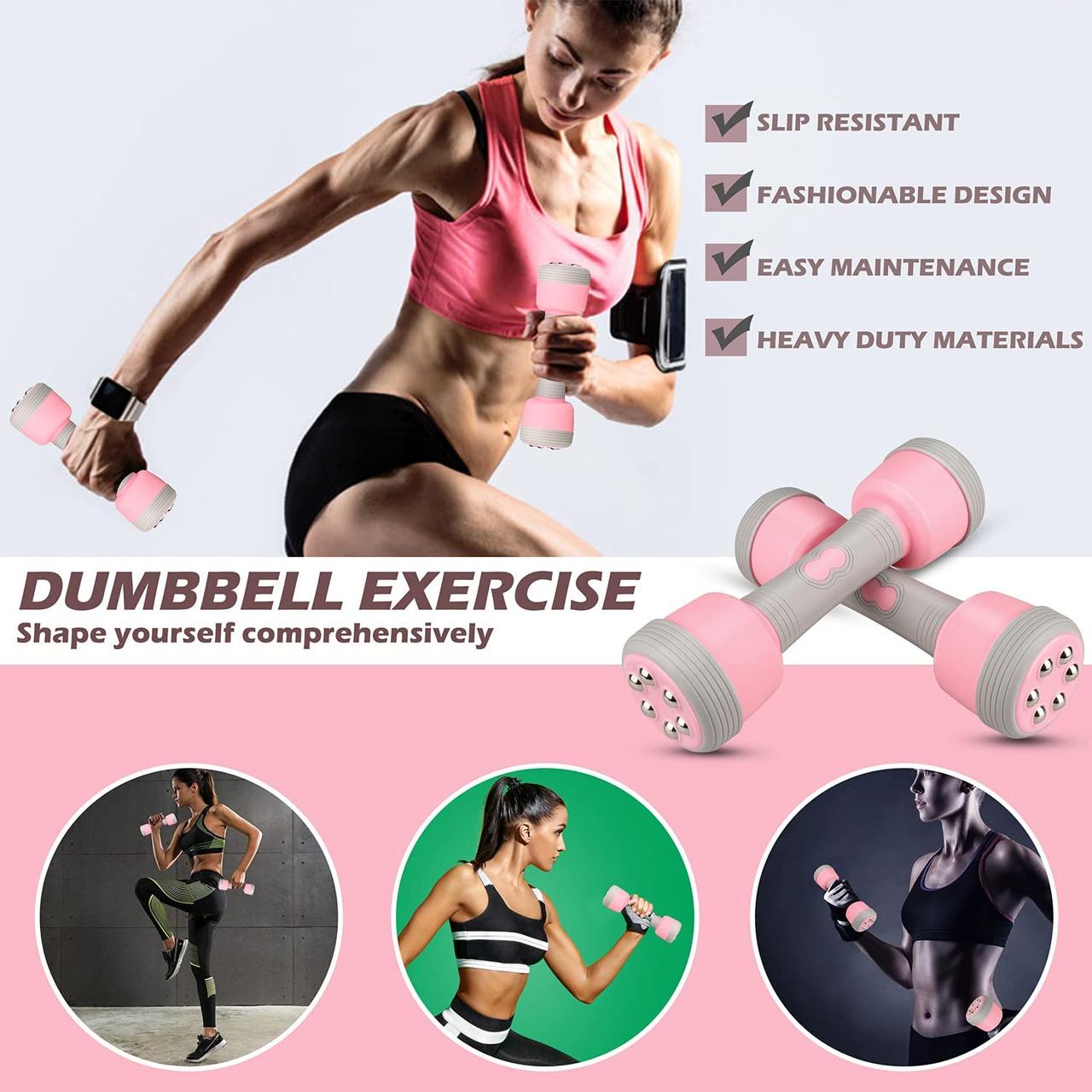 Тренажерні гантелі - масажер для тіла Multifunctional massage dumbbells ∙ Розбірні масажні гантелі з регулюванням ваги та навантаження - мініатюра 7