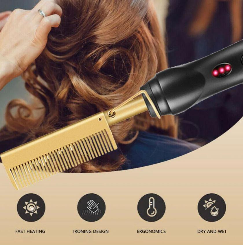 Розчіска-випрямляч для волосся High Heat Brush ∙ Електричний гребінь для укладання, випрямлення, розгладження волосся - мініатюра 6
