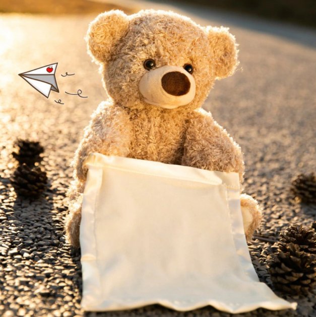 Дитяча інтерактивна іграшка Ведмедик Пікабу Peekaboo Bear Brown, 30 см - мініатюра 5