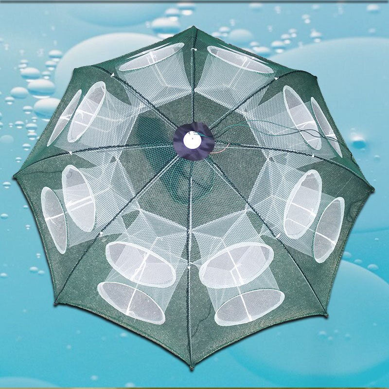 Автоматична рибальська сітка – пастка на 8 отворів для лову риби, раків, креветок ∙ Складана рибальська верша “павук” - мініатюра 2