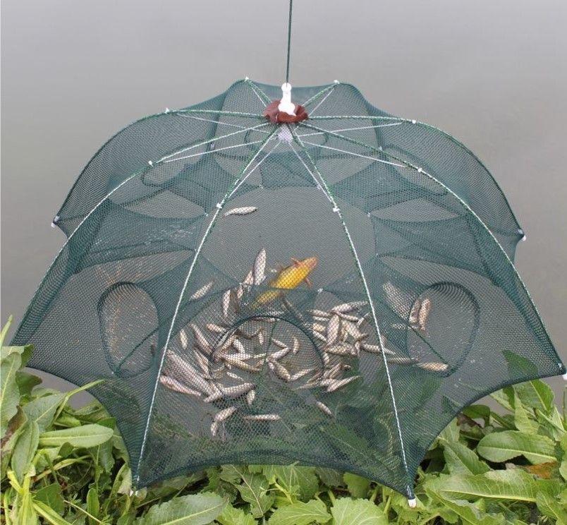 Автоматична рибальська сітка – пастка на 8 отворів для лову риби, раків, креветок ∙ Складана рибальська верша “павук” - мініатюра 8