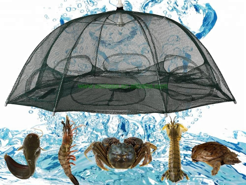 Автоматична рибальська сітка – пастка на 8 отворів для лову риби, раків, креветок ∙ Складана рибальська верша “павук” - мініатюра 10