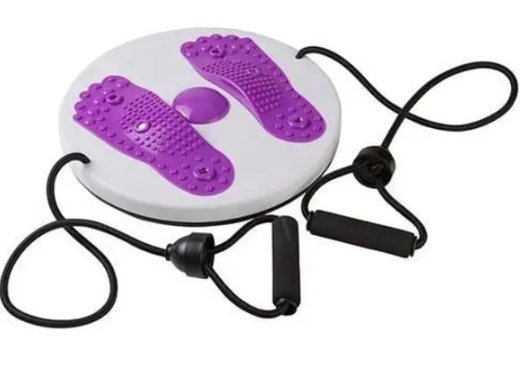 Тренажер Диск здоров'я з еспандерами та масажем стоп Waist Twisting Disc Магнітний обертовний масажер - тренажер для талії та живота - мініатюра 2