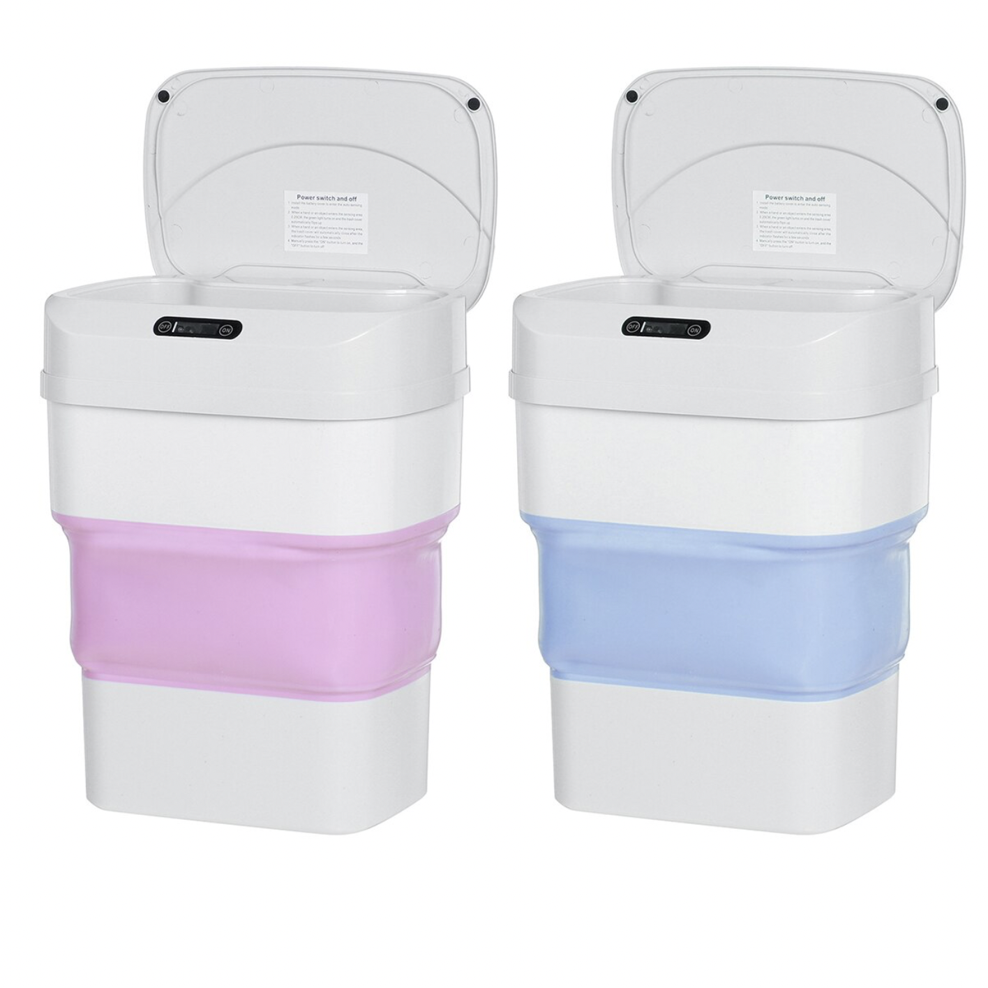 Складне відро для сміття з сенсорною кришкою на 8 л - мініатюра 2