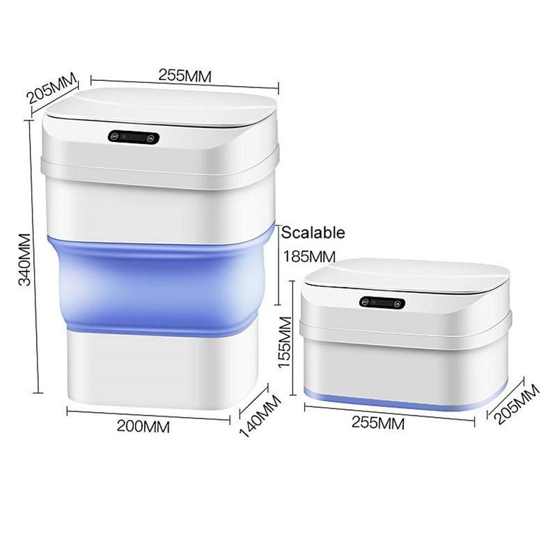 Складне відро для сміття з сенсорною кришкою на 8 л - мініатюра 8