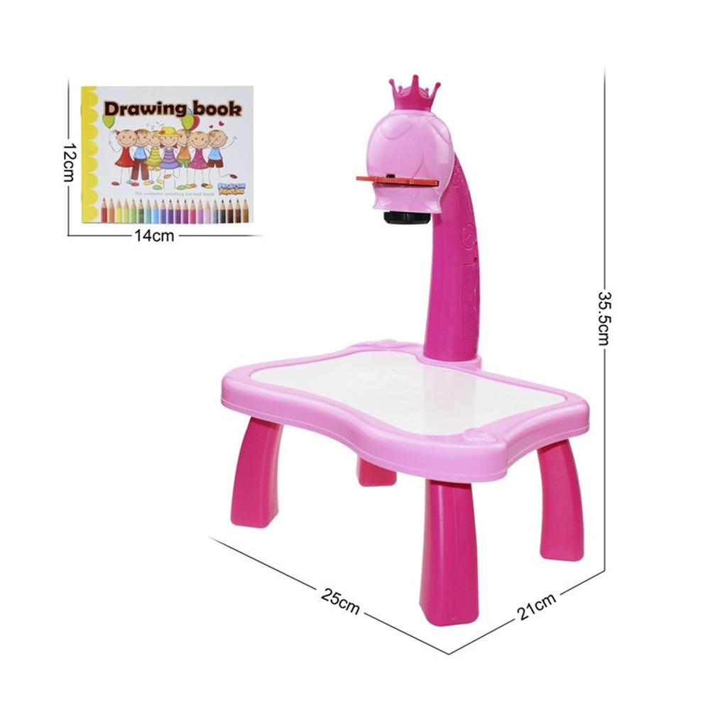 Столик для малювання з проектором та дошкою ∙ Стіл дитячий для дитини + Комплект для малювання ∙ Слайди – насадки на проектор ∙ Маркери ∙ Альбом для творчості ∙ Рожевий - мініатюра 2