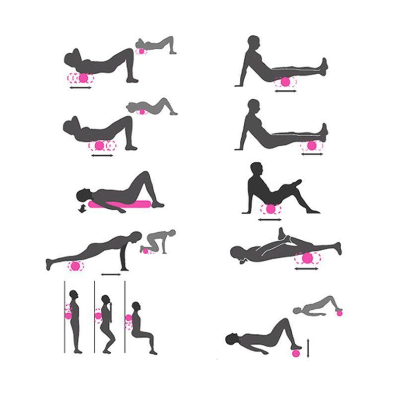 Масажний йога – ролер для МФР масажу спини, шиї, ніг Рельєфний валик - ролик для йоги та фітнесу - мініатюра 6