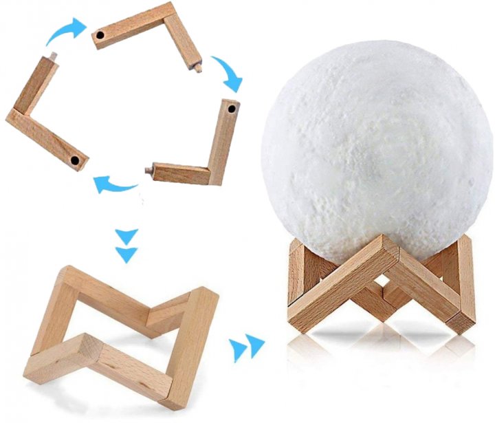 Настільний 3D світильник – нічник Місяць ∙ Magic 3D Moon Lamp - мініатюра 3