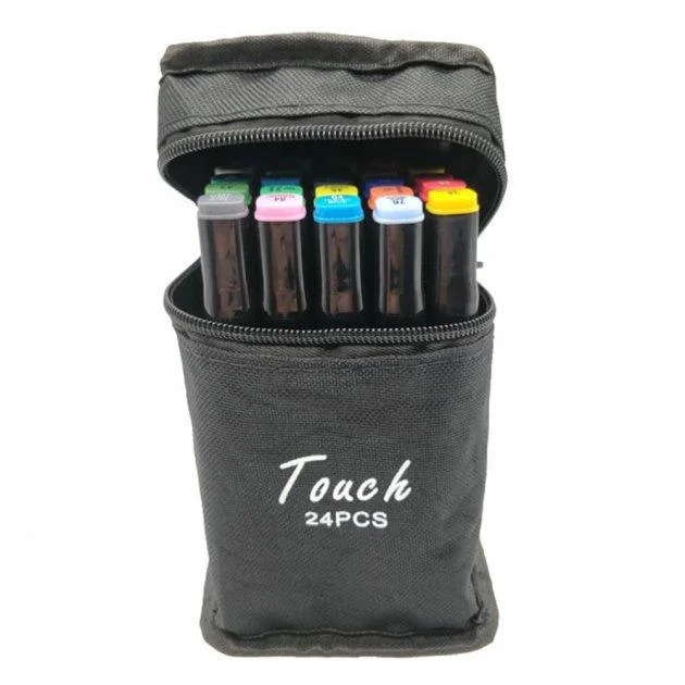Набір двосторонніх художніх маркерів для скетчингу 24 шт. / Маркери для малювання на папері Sketch Marker Touch Raven - мініатюра 3