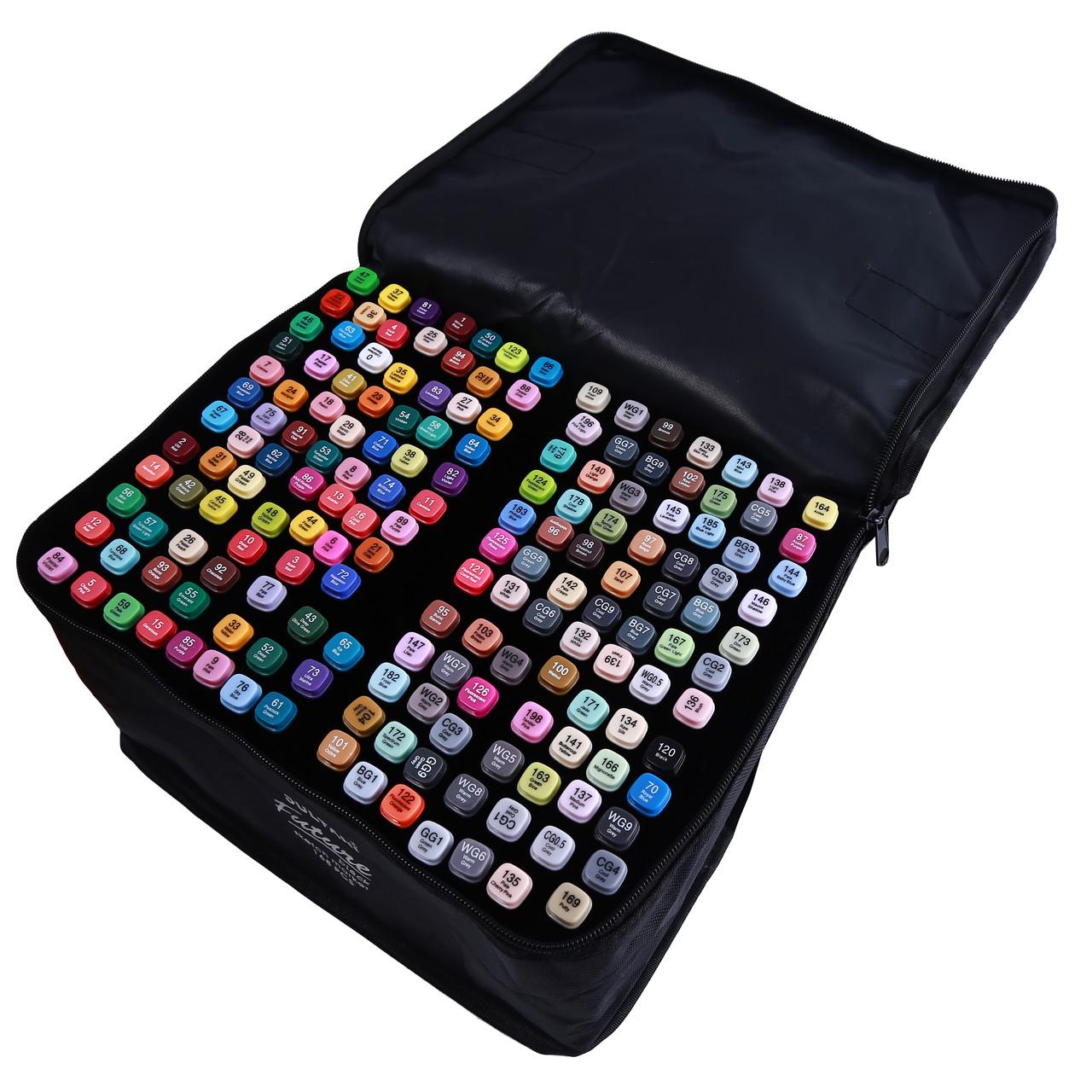 Великий набір двосторонніх маркерів, 204 шт. Художні маркери для малювання та скетчингу на папері Sketch Marker Touch Raven