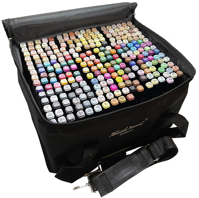Великий набір двосторонніх маркерів, 262 шт. Художні маркери для малювання та скетчингу на папері Sketch Marker Touch Raven - мініатюра 3