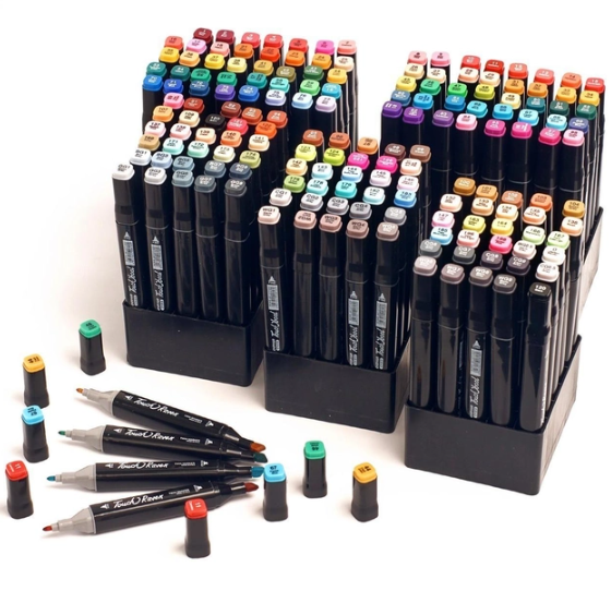 Великий набір двосторонніх маркерів, 262 шт. Художні маркери для малювання та скетчингу на папері Sketch Marker Touch Raven - мініатюра 9