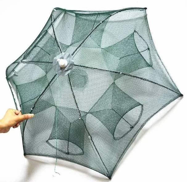 Автоматична рибальська сітка – пастка на 6 отворів для лову риби, раків, креветок ∙ Складана рибальська верша “павук” - мініатюра 2