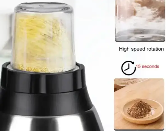 Стаціонарний блендер із кавомолкою Haeger HG-295 Кухонний комбайн – подрібнювач зі скляною чашею, 1000 Вт - мініатюра 3