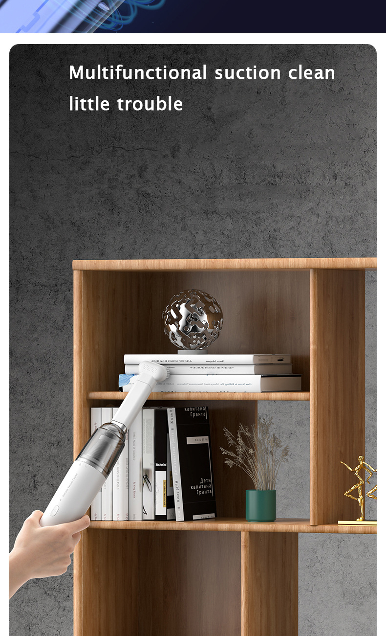 Портативний бездротовий міні пилосос для дому та автомобіля - мініатюра 3