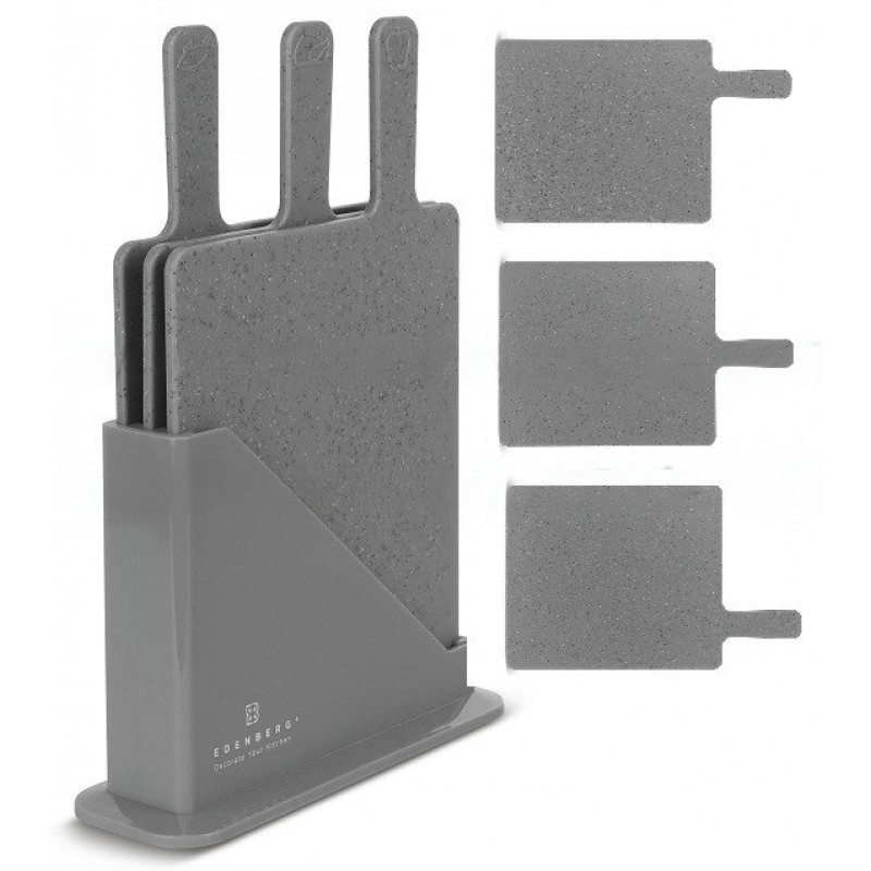 Набір обробних дошок EDENBERG EB-11981 на підставці, 3 шт. ∙ Сірий / чорний колір - мініатюра 2