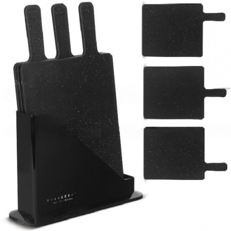 Набір обробних дошок EDENBERG EB-11981 на підставці, 3 шт. ∙ Сірий / чорний колір - мініатюра 3