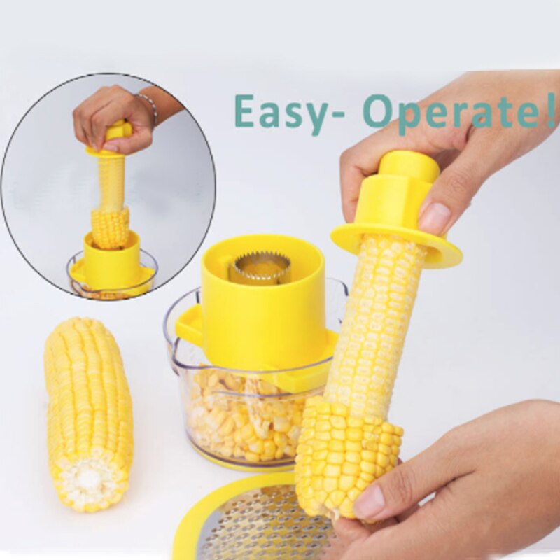 Терка з контейнером Corn Stripper з насадкою для очищення качанів кукурудзи - мініатюра 2
