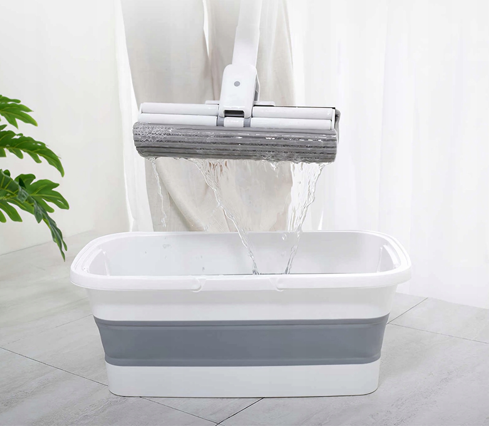 Складне прямокутне силіконове відро - мініатюра 4