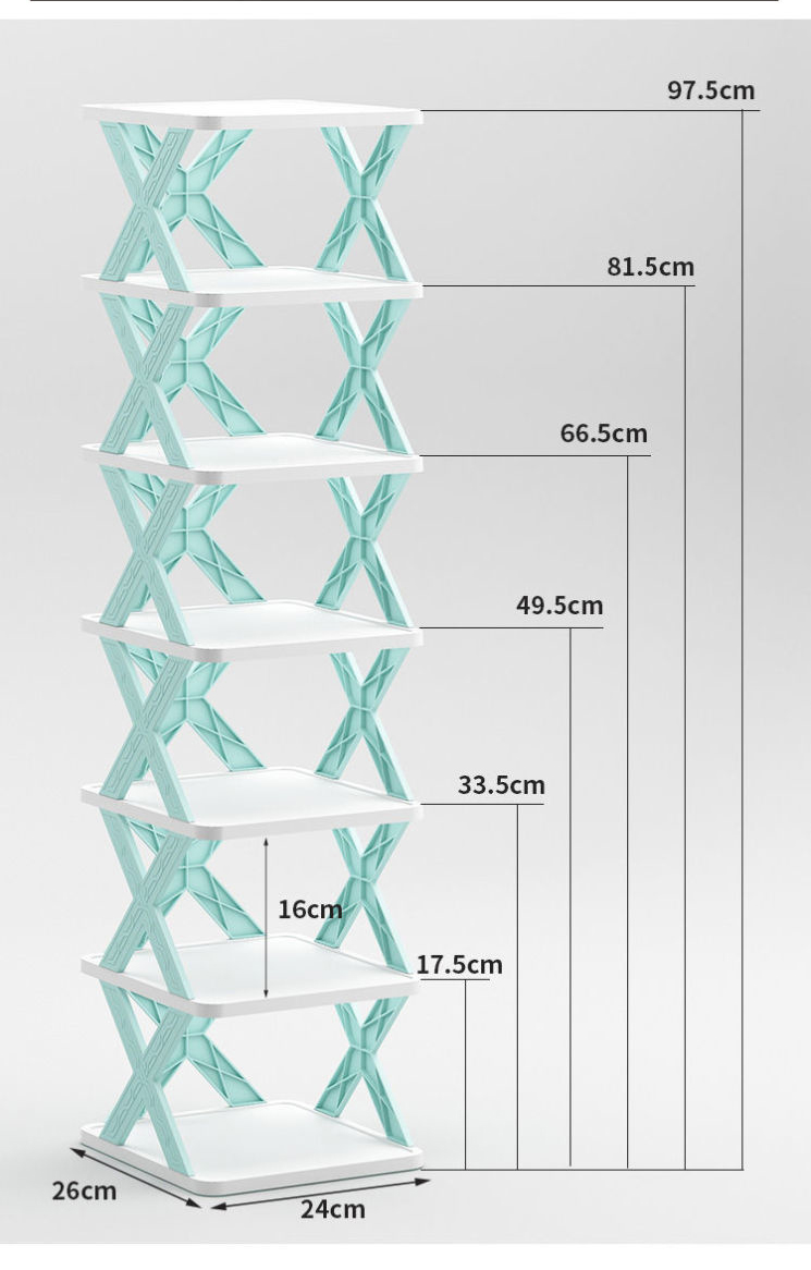 Вертикальна складна полиця - органайзер для взуття X-Shaped на 5 ярусів - мініатюра 3