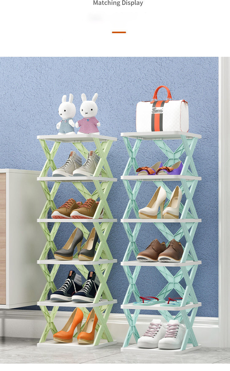 Вертикальна складна полиця - органайзер для взуття X-Shaped на 6 ярусів - мініатюра 4