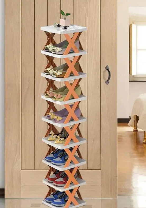 Вертикальна складна полиця - органайзер для взуття X-Shaped на 8 ярусів - мініатюра 7