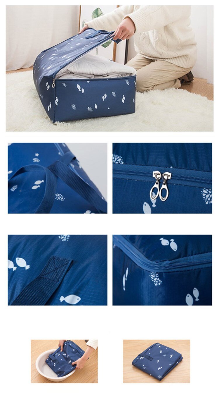 Сумка - органайзер в гардероб для зберігання одягу, білизни, ковдр, 58 х 38 х 22 см - мініатюра 5