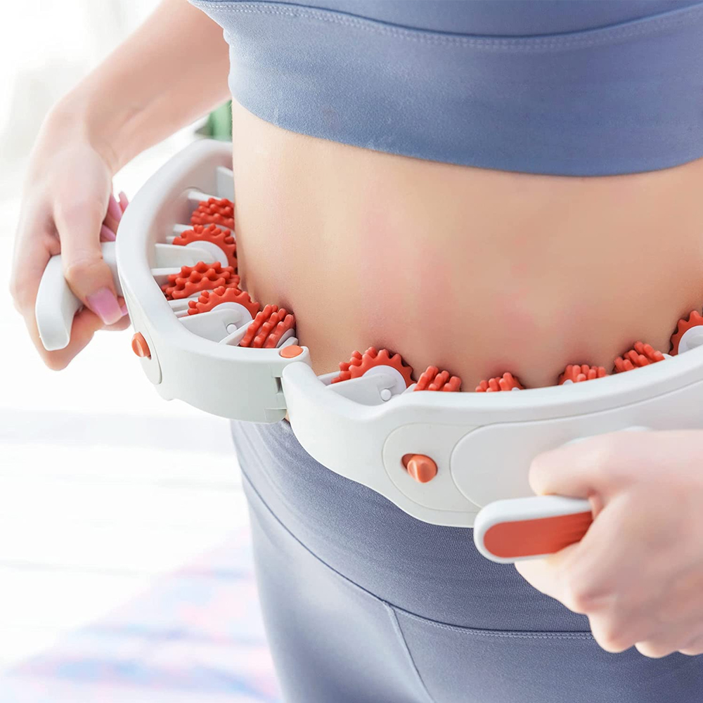 Ручний мультироликовий лімфодренажний масажер ROLLER MASSAGER Антицелюлітний ролер для масажу шиї, плечей, спини, рук, ніг - мініатюра 4