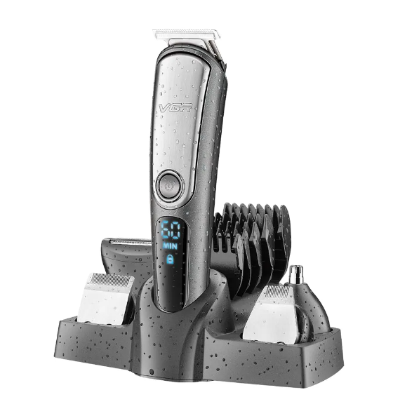 Набір для стрижки VGR V-105 USB 5 в 1 Машинка з насадками та зарядною док-станцією