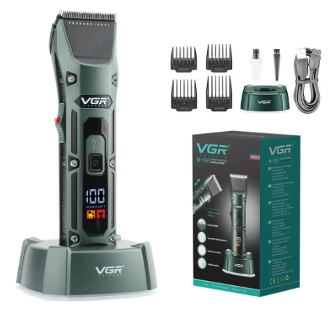 Акумуляторна машинка для стрижки VGR V-696 з насадками та LCD дисплеєм - мініатюра 3