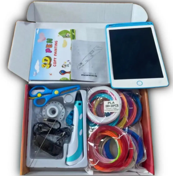 3D Pen-6 Великий набір для творчості 3Д ручка з LCD дисплеєм, графічний планшет, 100 м пластику та трафарети в комплекті - мініатюра 8