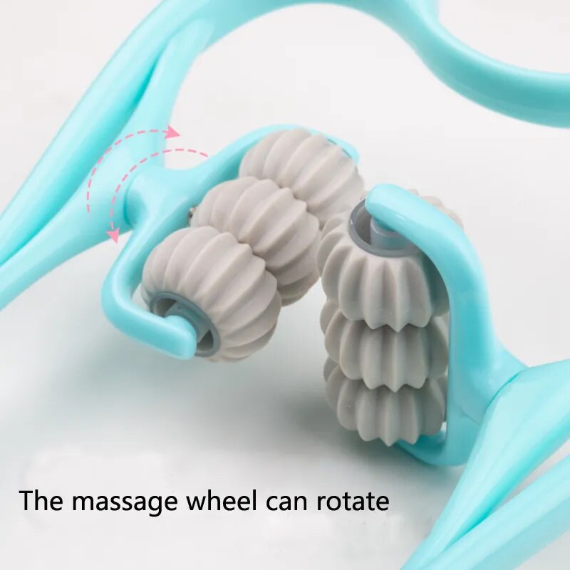 Ручний роликовий масажер для шиї Neck Stretcher з рельєфними роликами, що обертаються 360° - мініатюра 2