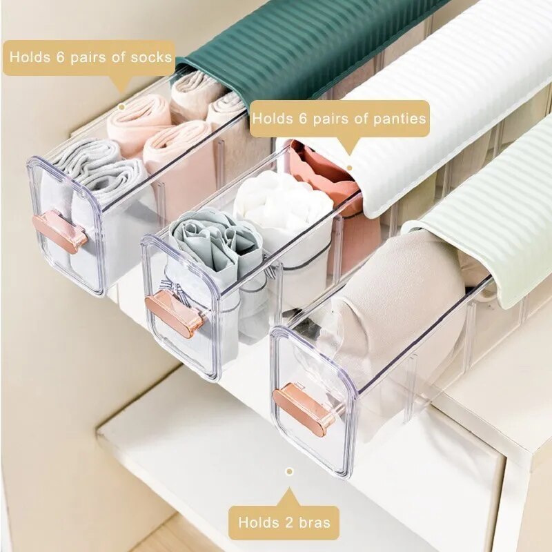 Підвісний пластиковий органайзер для зберігання білизни, шкарпеток, аксесуарів - мініатюра 2