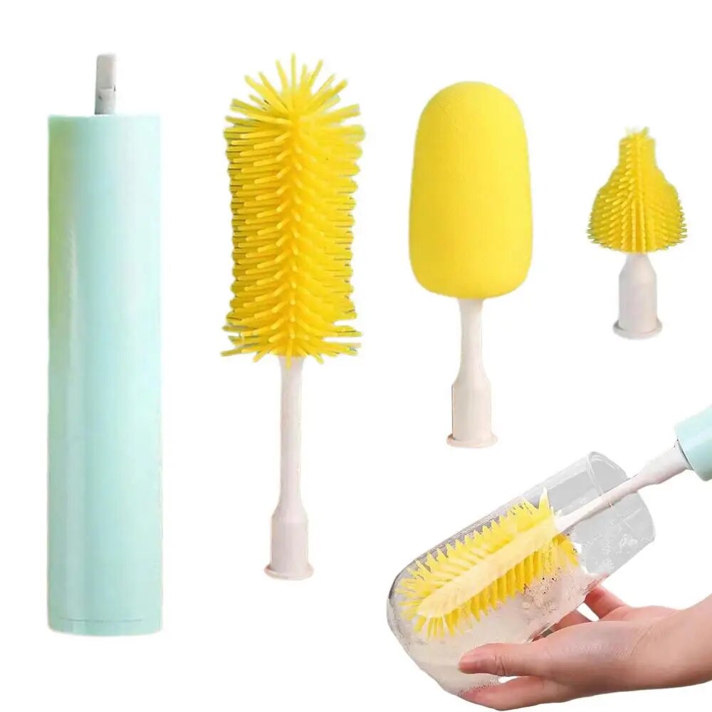Електрична бездротова щітка – йорж Cup Cleaning Brush з насадками для прибирання та миття посуду · USB зарядка