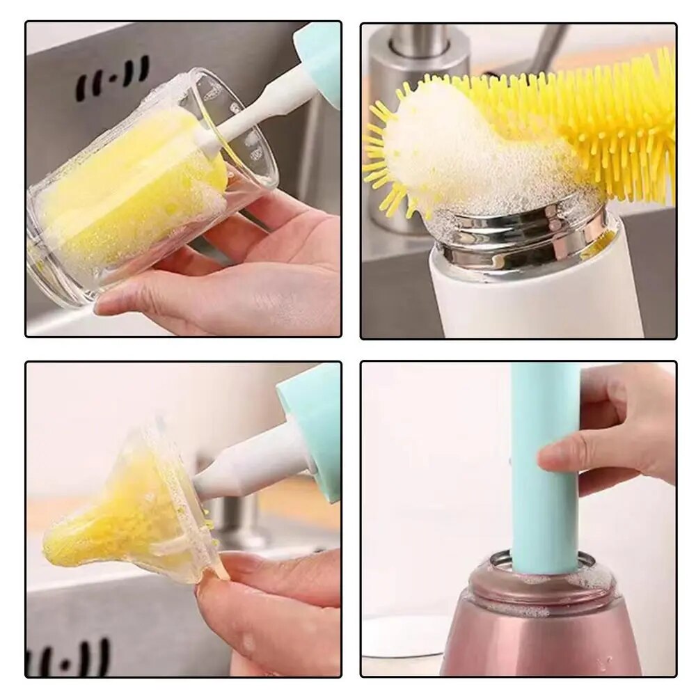 Електрична бездротова щітка – йорж Cup Cleaning Brush з насадками для прибирання та миття посуду - мініатюра 3