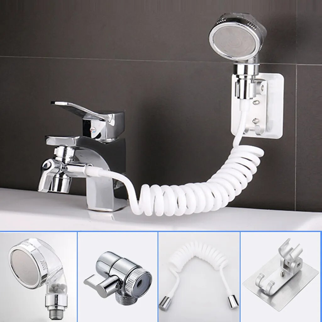 Душова система на умивальник змішувач з душем Modified Faucet With external Shower - мініатюра 3