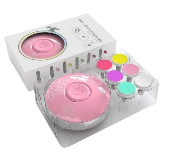 Дитячий триммер для нігтів 6 в 1 Манікюрний набір для дітей та дорослих з насадками для шліфування та полірування в комплекті - мініатюра 3