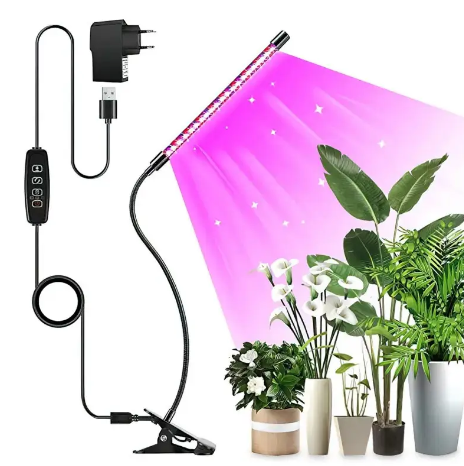Одинарна гнучка фітолампа для рослин з таймером ∙ Регульована яскравість ∙ 15 Вт