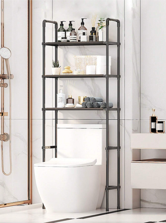 Полиця для підлоги - стелаж для ванної кімнати ∙ Органайзер над унітазом з трьома поличками