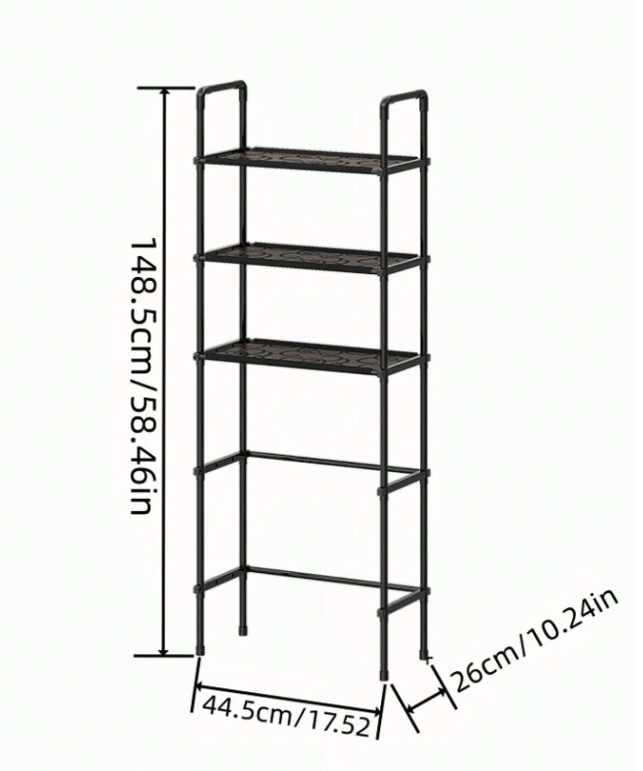 Полиця для підлоги - стелаж для ванної кімнати ∙ Органайзер над унітазом з трьома поличками - мініатюра 2
