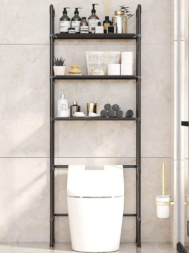 Полиця для підлоги - стелаж для ванної кімнати ∙ Органайзер над унітазом з трьома поличками - мініатюра 4