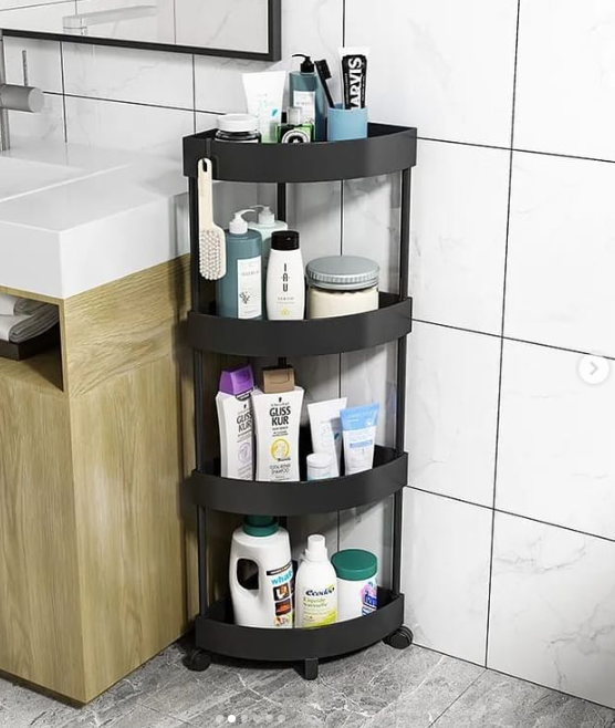 Кутовий стелаж-поличка для ванної кімнати ∙ Підлоговий органайзер на коліщатках - мініатюра 5